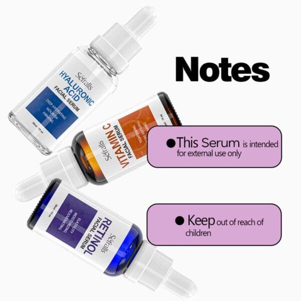 Sefralls Facial Serum Set – Hyaluronic Acid, Retinol, Vitamin C, Moisturizing & Nourishing Skin Care. - Image 5