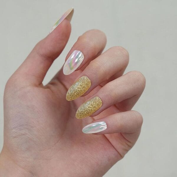 L-3 Sequins Gold Powder Nail 24 Pieces - Image 10