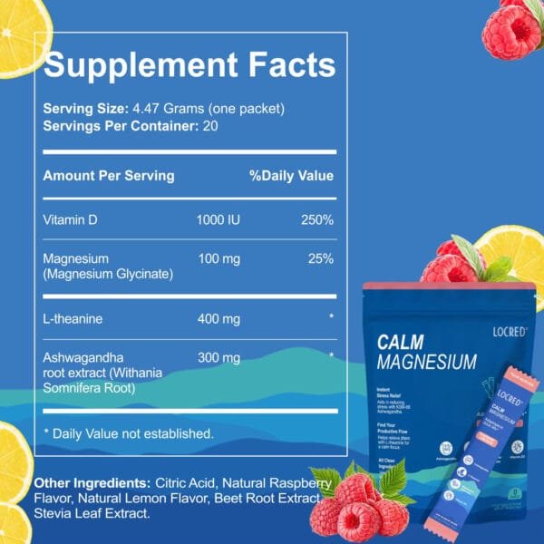 Calm Magnesium Adaptogenic Drink Mix for Stress Relief & Hydration - Image 2