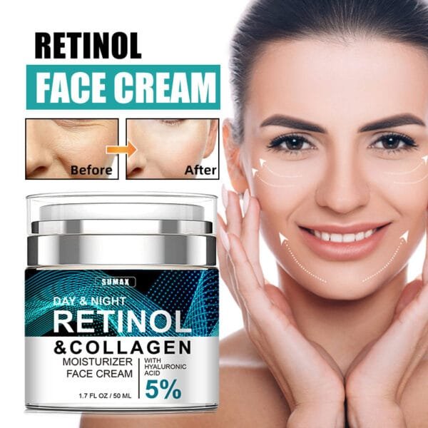 Retinol Collagen Cream: Anti-Aging, Anti-Wrinkle, Firms & Lifts, with 5 Hyaluronic Acids for 24-Hour Hydration. - Image 6