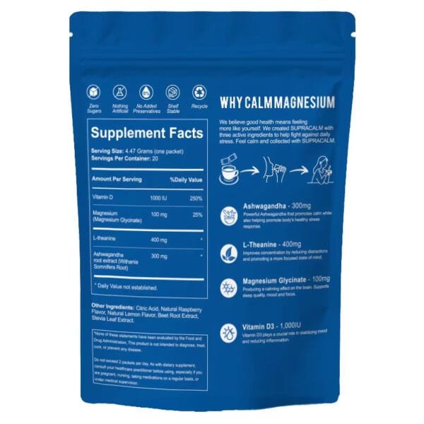 Calm Magnesium Adaptogenic Drink Mix for Stress Relief & Hydration - Image 5