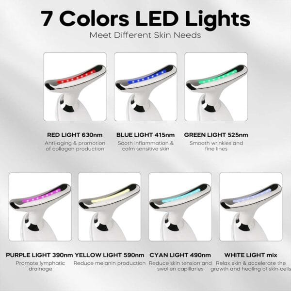 Red Light Therapy For Face, 7 Color LED Facial Light Therapy Wand. - Image 3