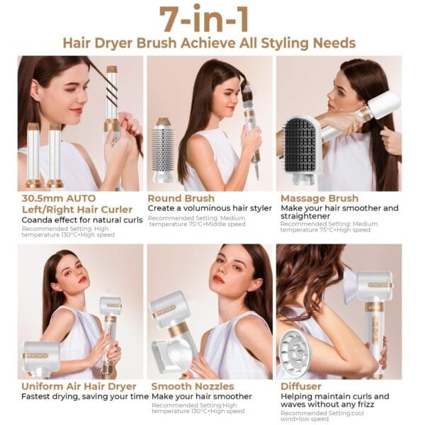Strong High-Speed Hair Dryer Styling Brush 7-in-1 - Image 4