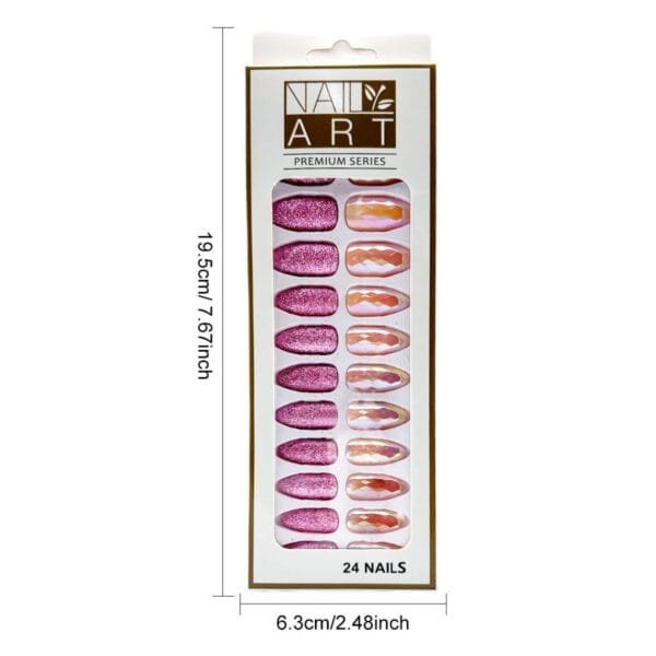 L-3 Sequins Gold Powder Nail 24 Pieces - Image 8