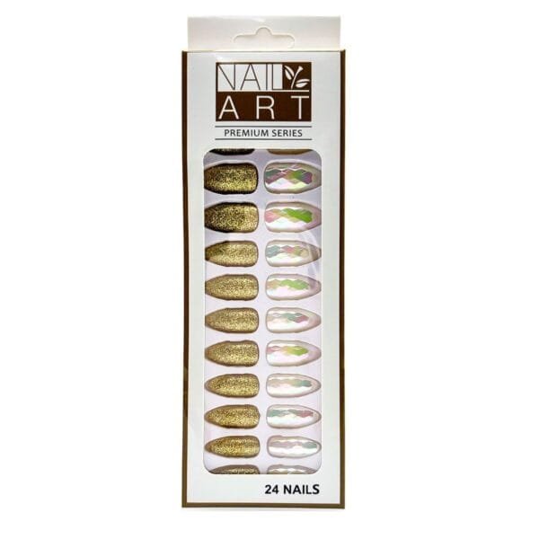 L-3 Sequins Gold Powder Nail 24 Pieces - Image 4