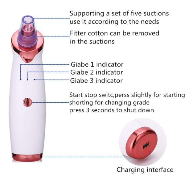 Blackhead Remover Vacuum Suction Tool for Acne. - Image 6