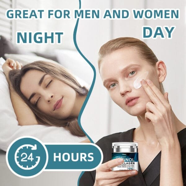 Retinol Collagen Cream: Anti-Aging, Anti-Wrinkle, Firms & Lifts, with 5 Hyaluronic Acids for 24-Hour Hydration. - Image 4